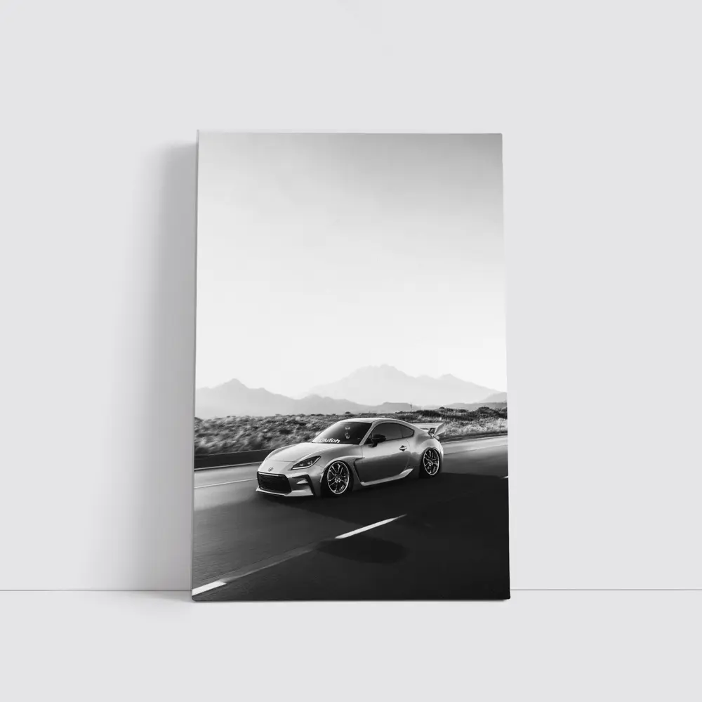 Toyota GR86 Black White Mountain Road Drive – Wall Art