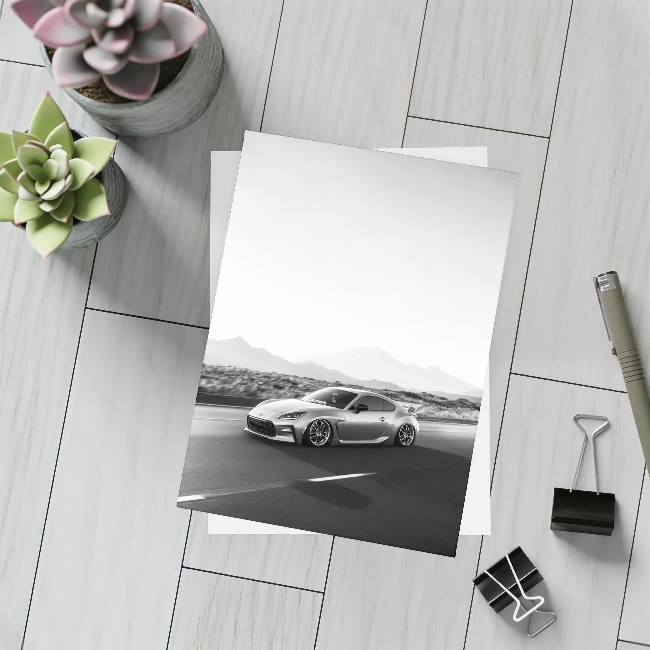 Toyota GR86 Black White Mountain Road Drive – Postcards