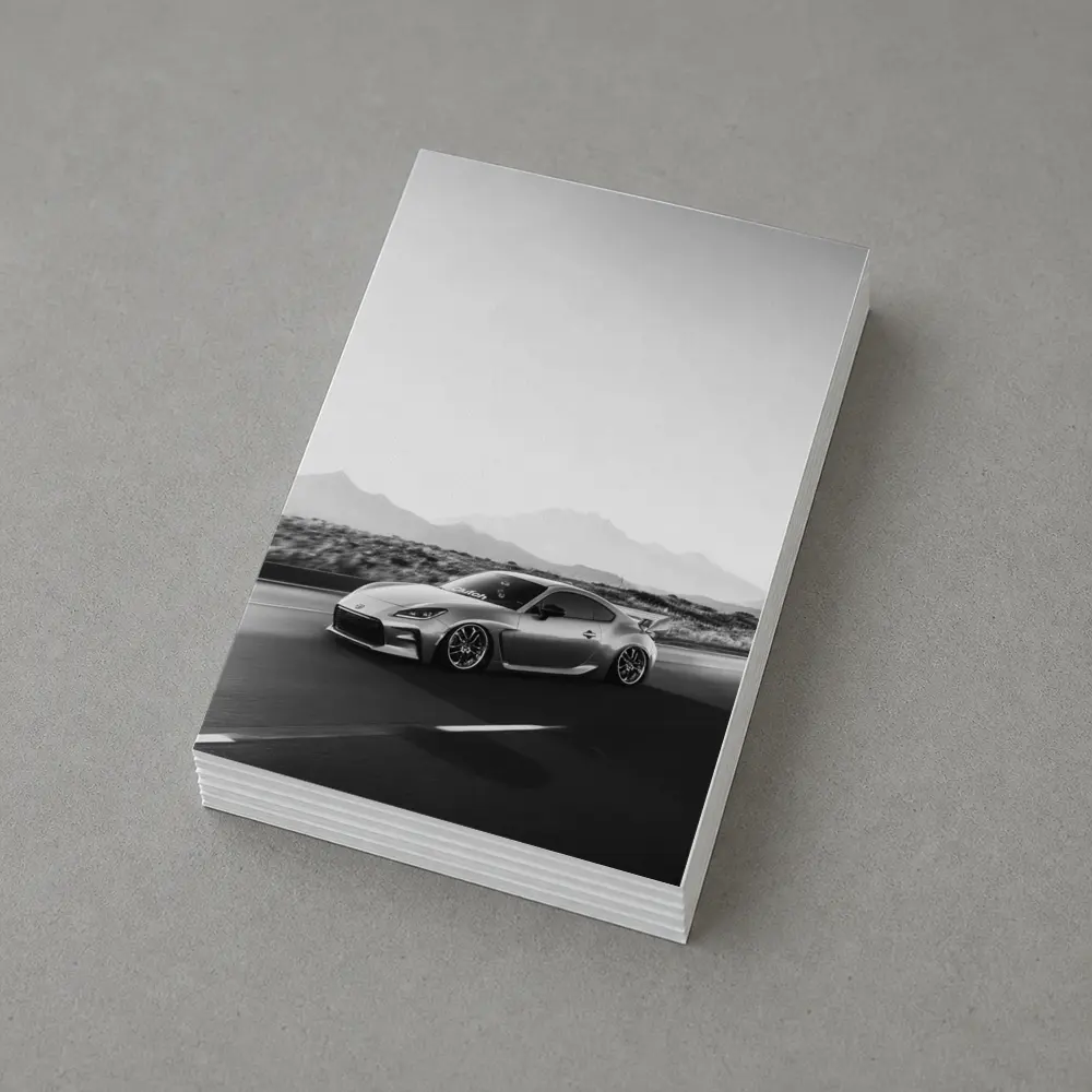 Toyota GR86 Black White Mountain Road Drive – Postcards