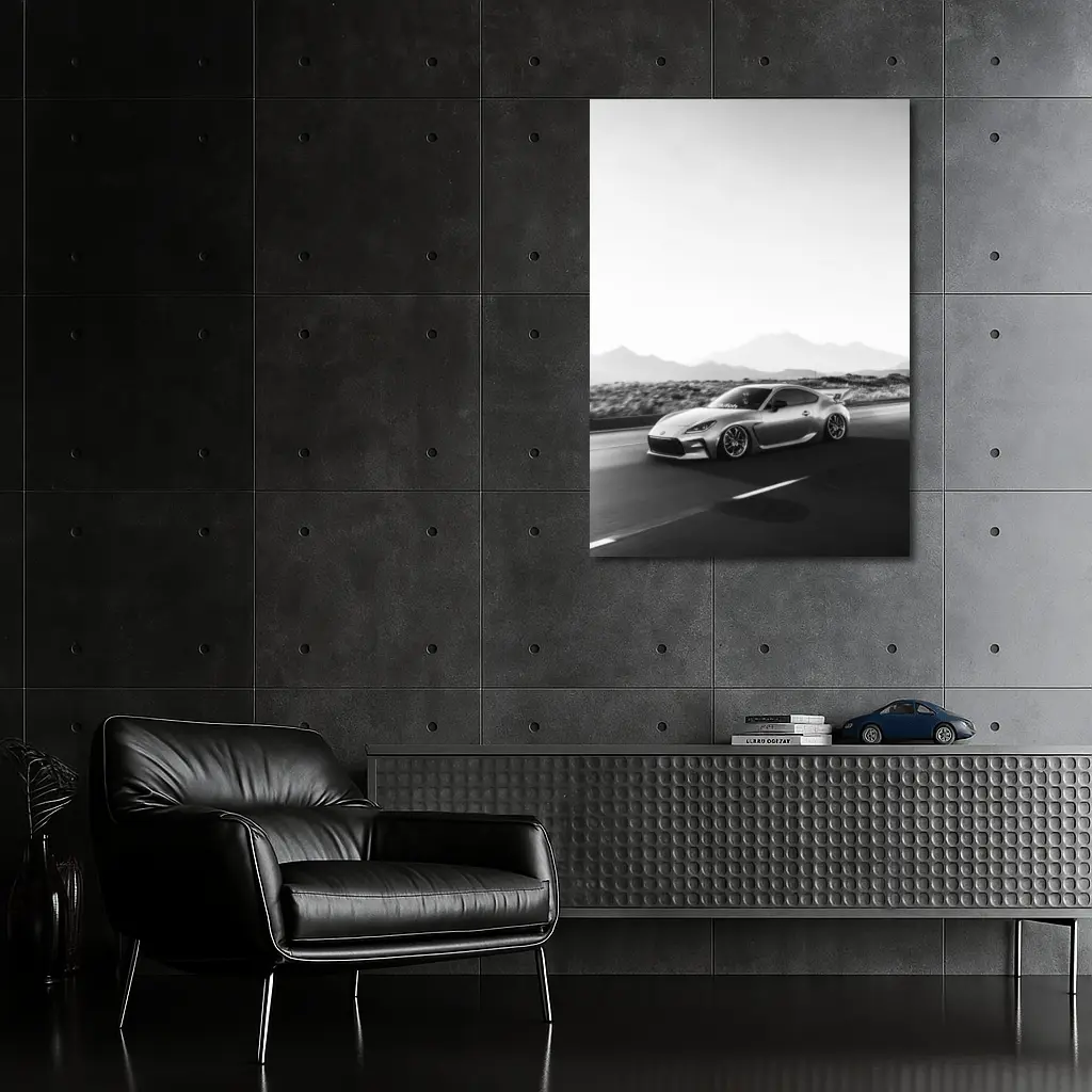 Toyota GR86 Black White Mountain Road Drive – Wall Art