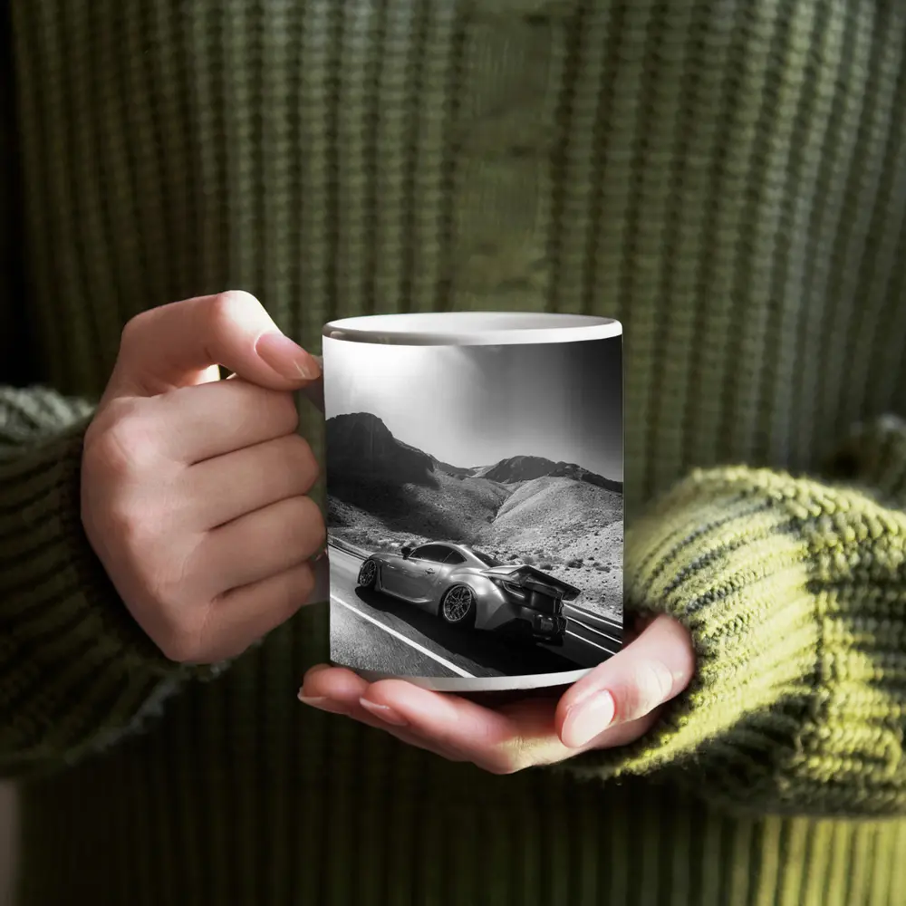 Subaru BRZ Black White Desert Mountain Road – Mugs