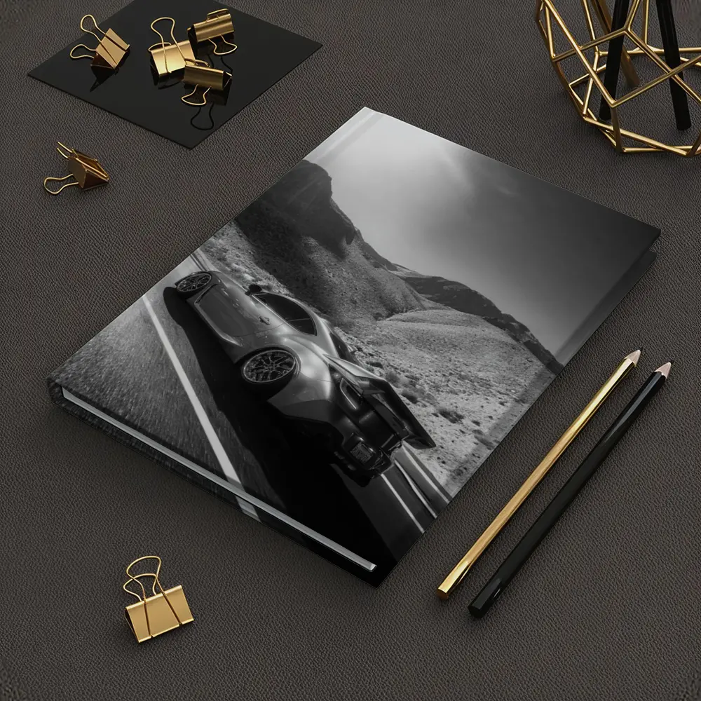 Subaru BRZ Black White Desert Mountain Road – Notebooks