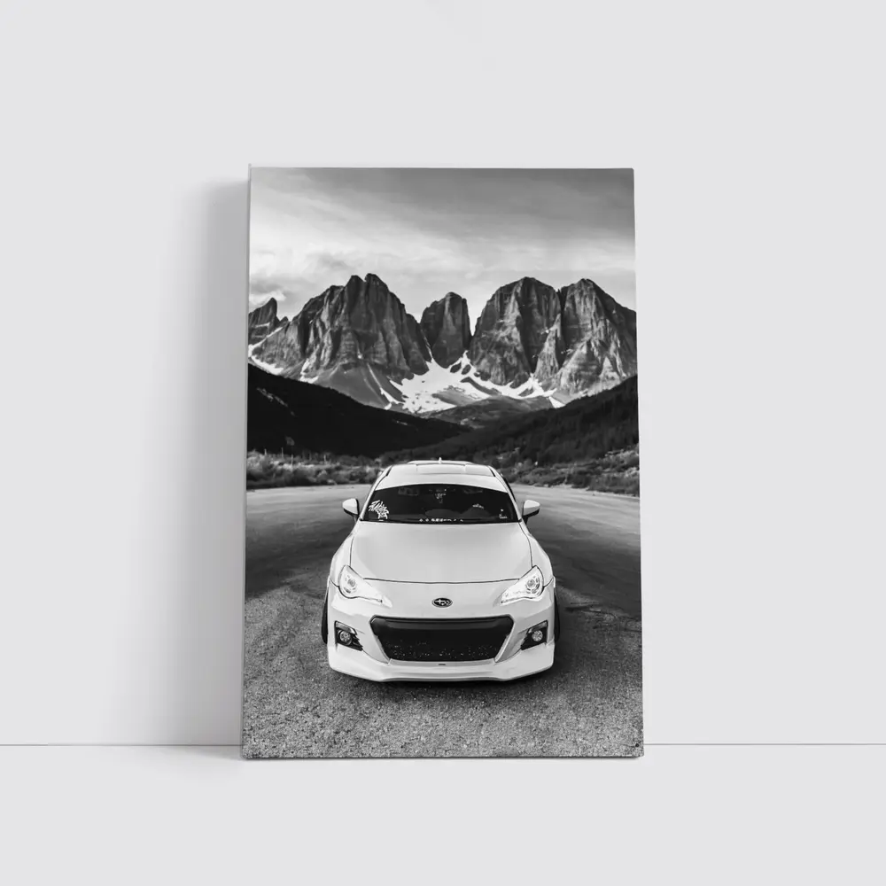 Subaru BRZ Black White Mountain Road – Wall Art