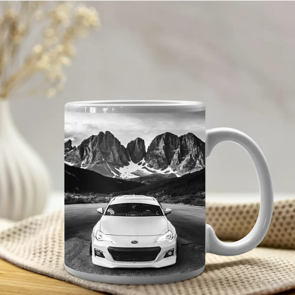 Subaru BRZ Black White Mountain Road – Mugs
