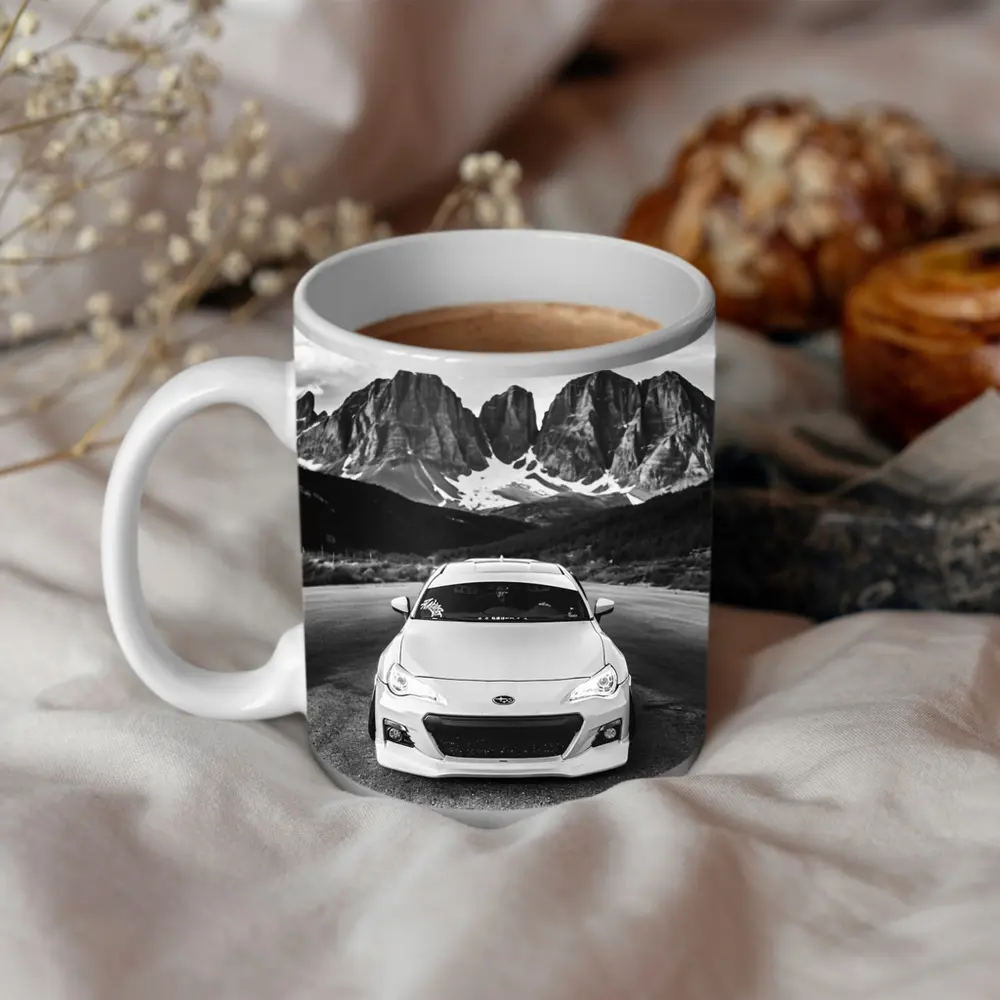 Subaru BRZ Black White Mountain Road – Mugs