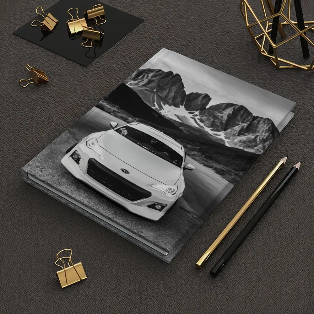 Subaru BRZ Black White Mountain Road – Notebooks