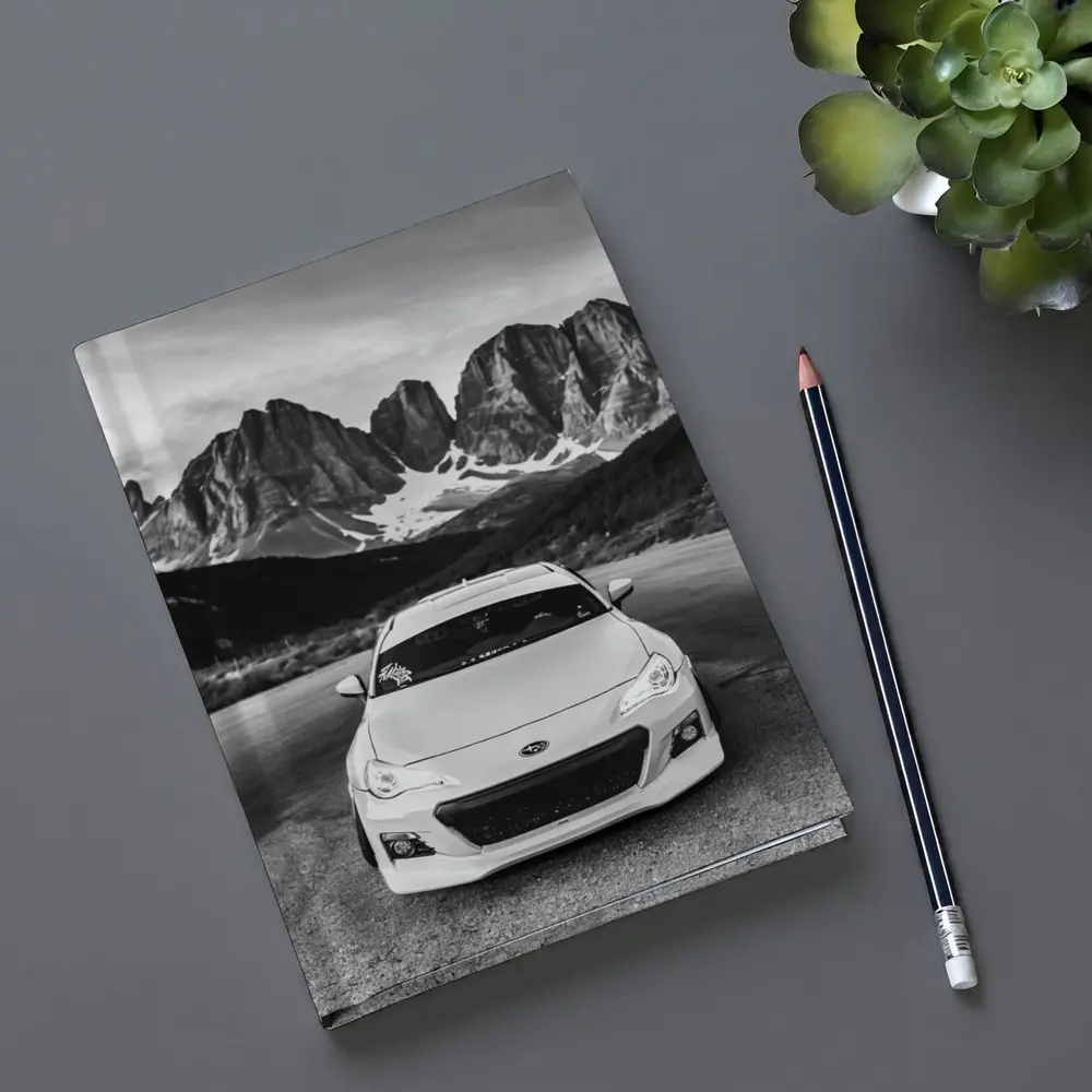Subaru BRZ Black White Mountain Road – Notebooks