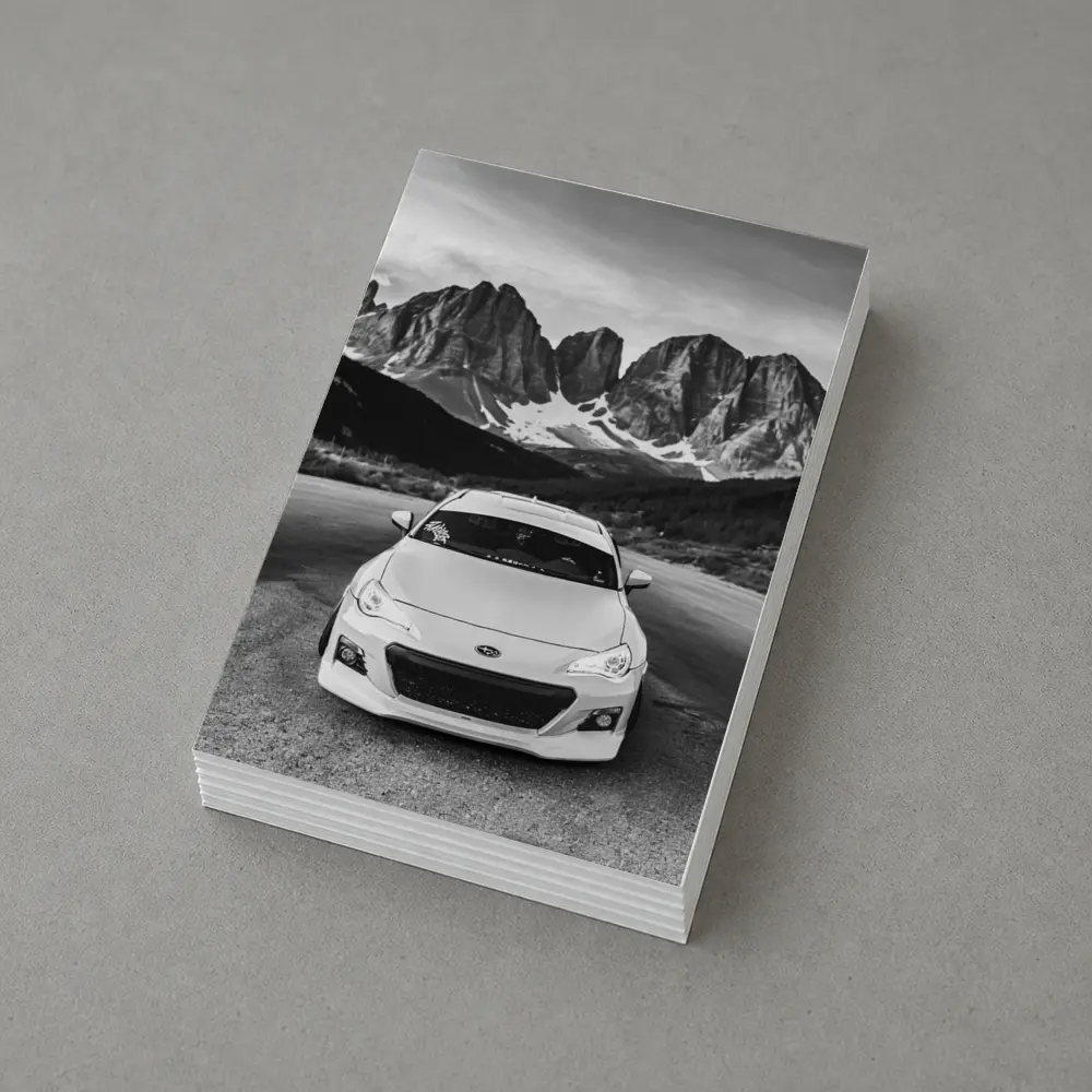 Subaru BRZ Black White Mountain Road – Postcards