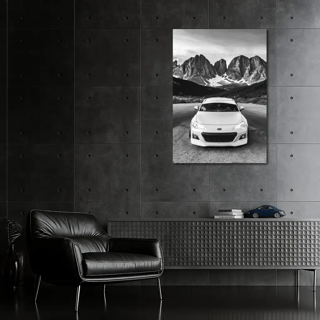 Subaru BRZ Black White Mountain Road – Wall Art