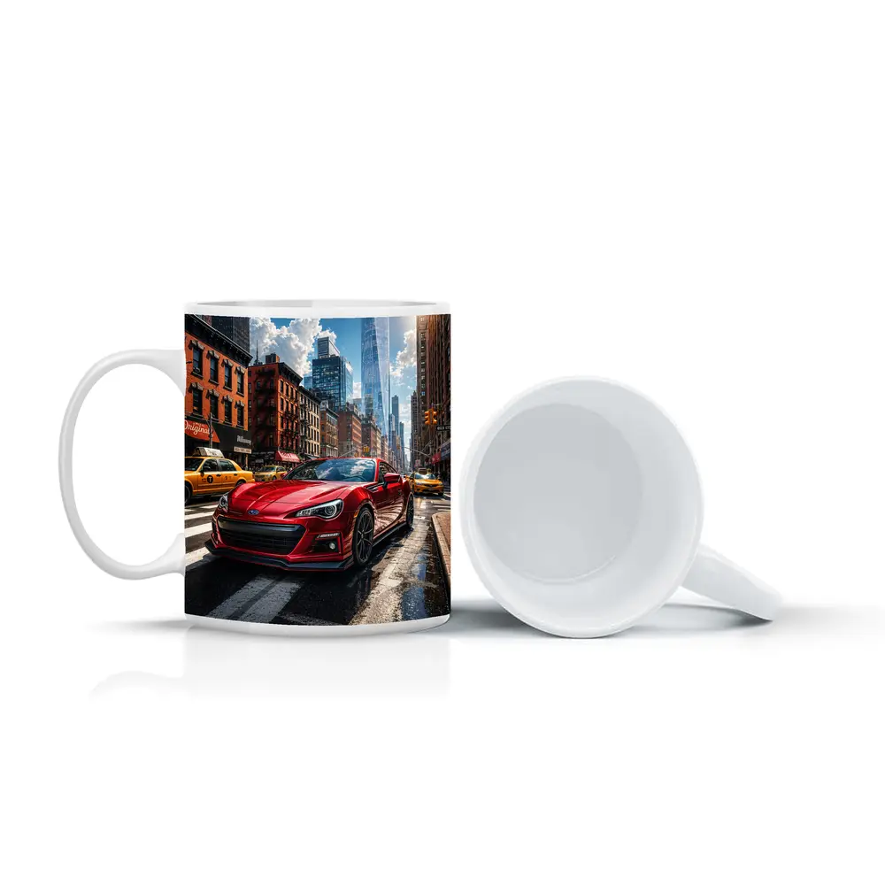 Subaru BRZ Red Sports Car New York City – Mugs