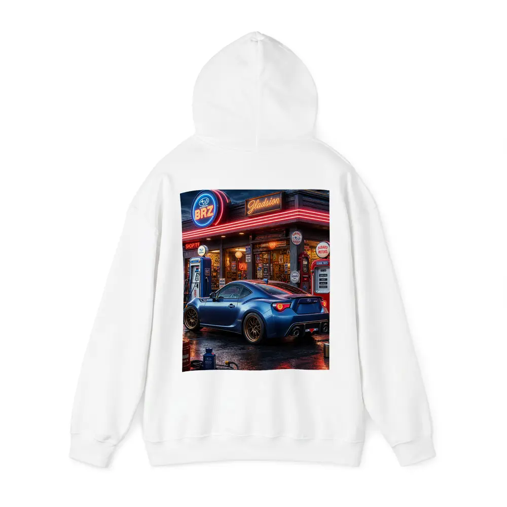 Subaru BRZ Blue Coupe Neon Gas Station – Hoodies