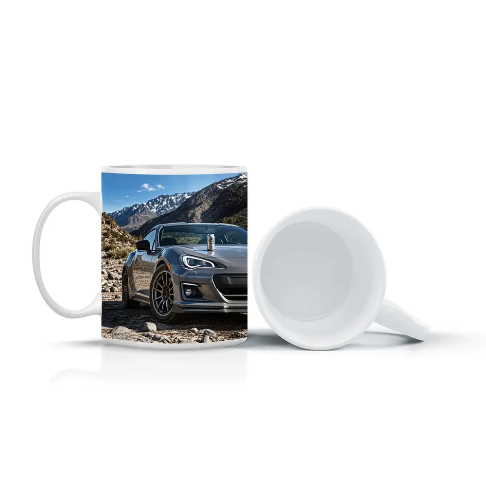 Subaru BRZ Gray Sports Car Mountain Setting – Mugs