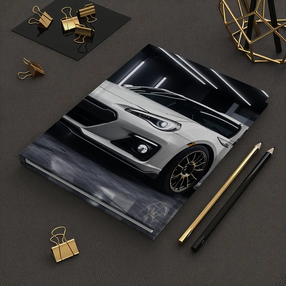 Subaru BRZ White Sports Car Garage Setting – Notebooks