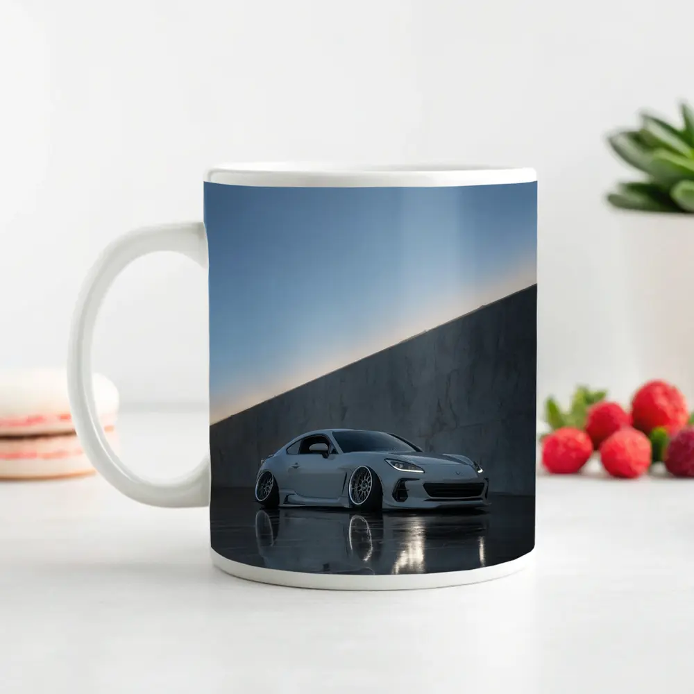 Subaru BRZ Slammed White Marble Wall – Mugs
