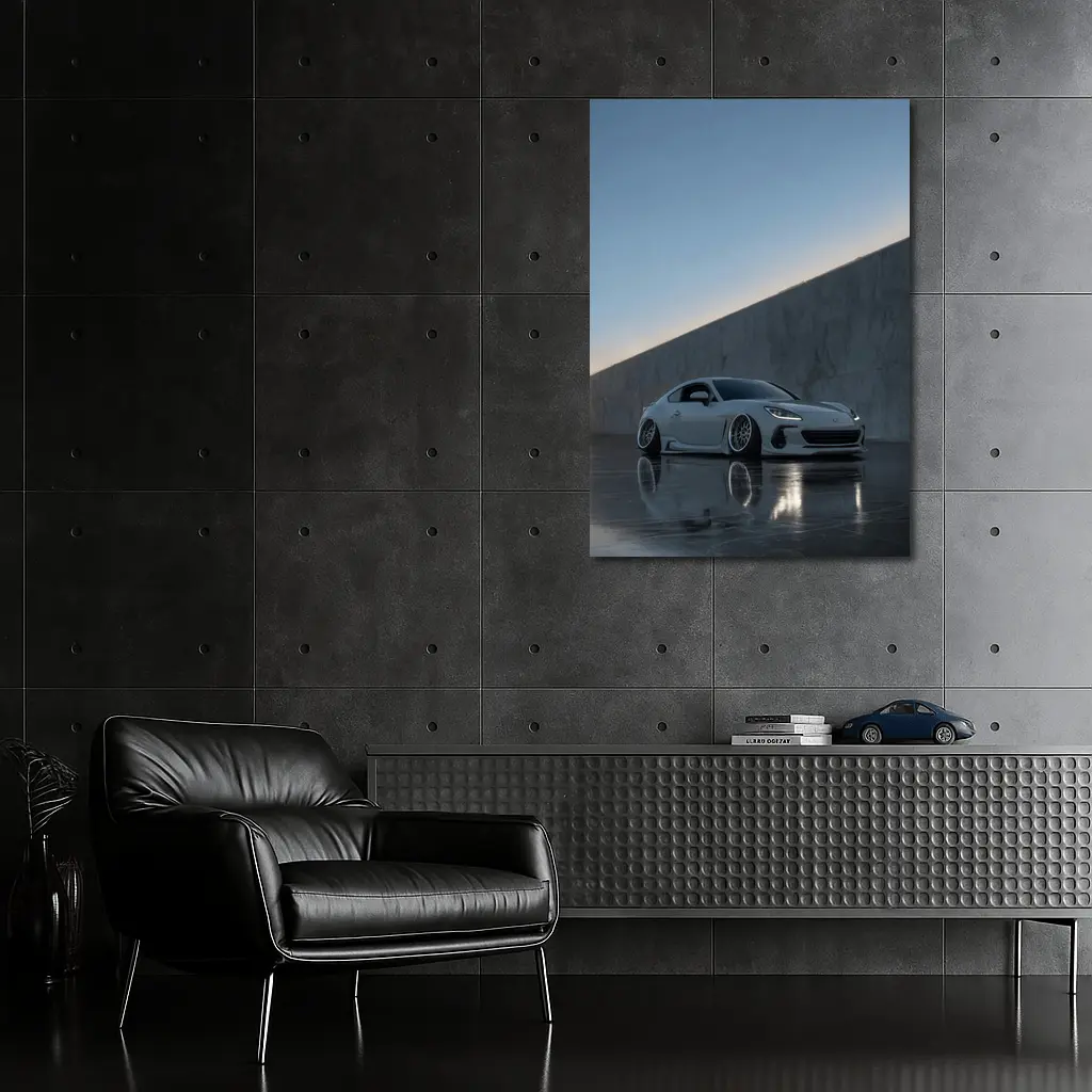 Subaru BRZ Slammed White Marble Wall – Wall Art