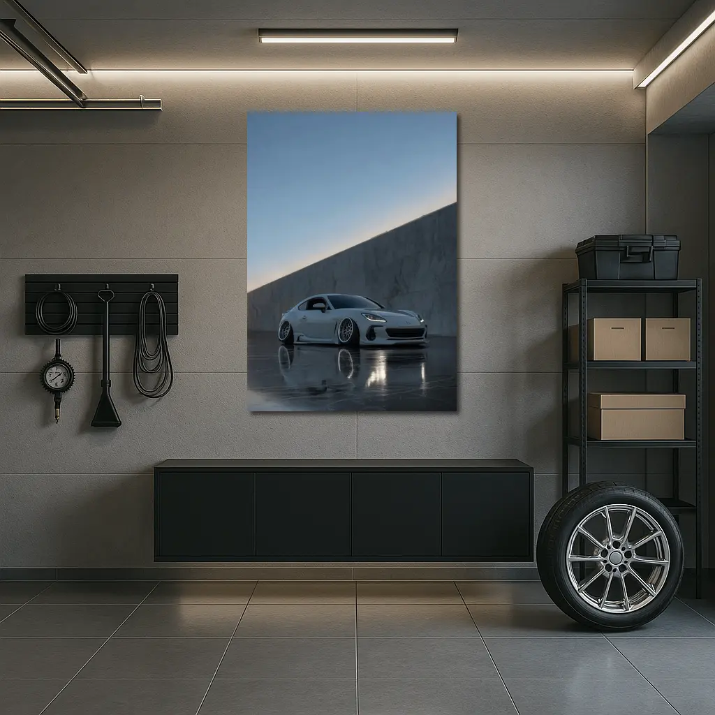 Subaru BRZ Slammed White Marble Wall – Wall Art