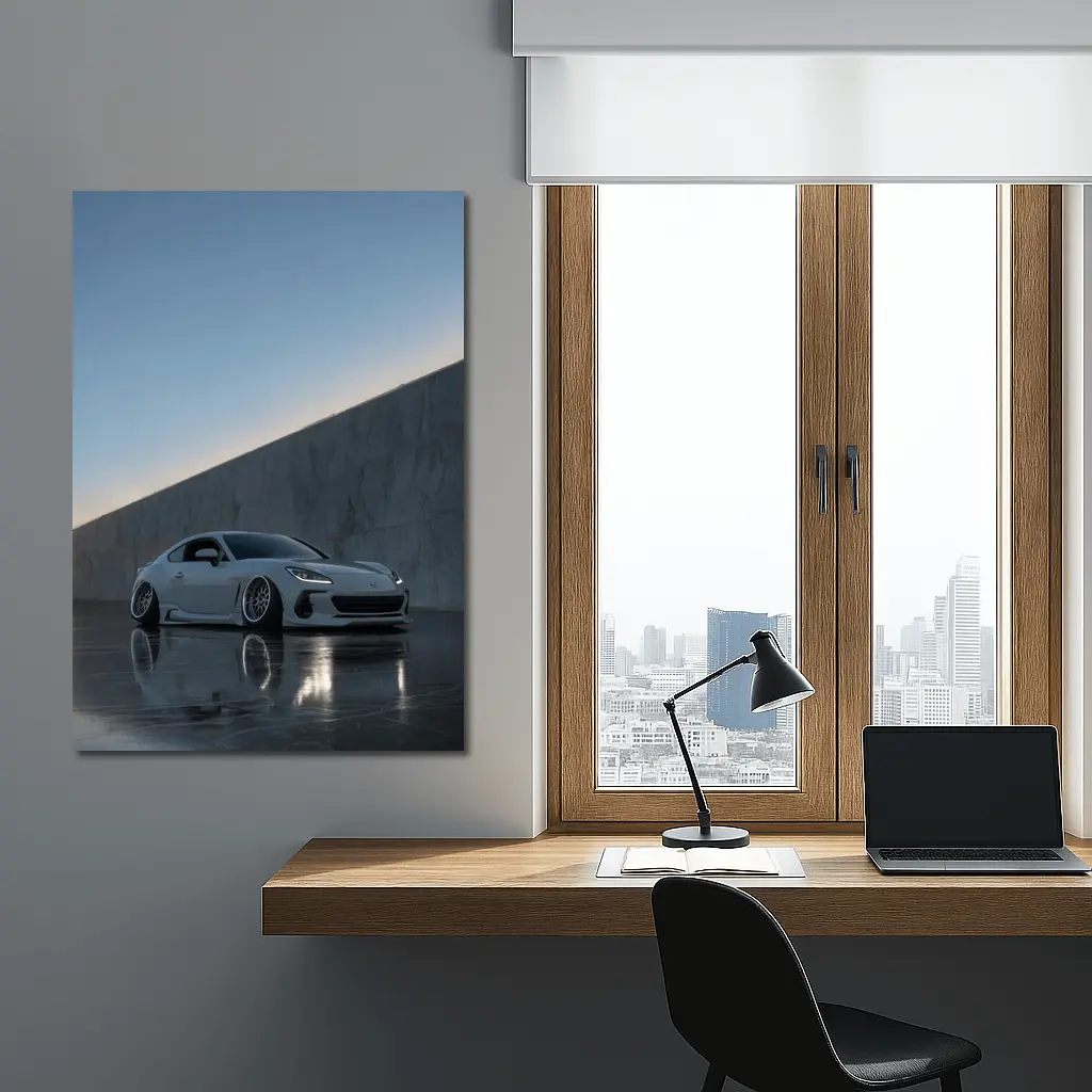 Subaru BRZ Slammed White Marble Wall – Wall Art