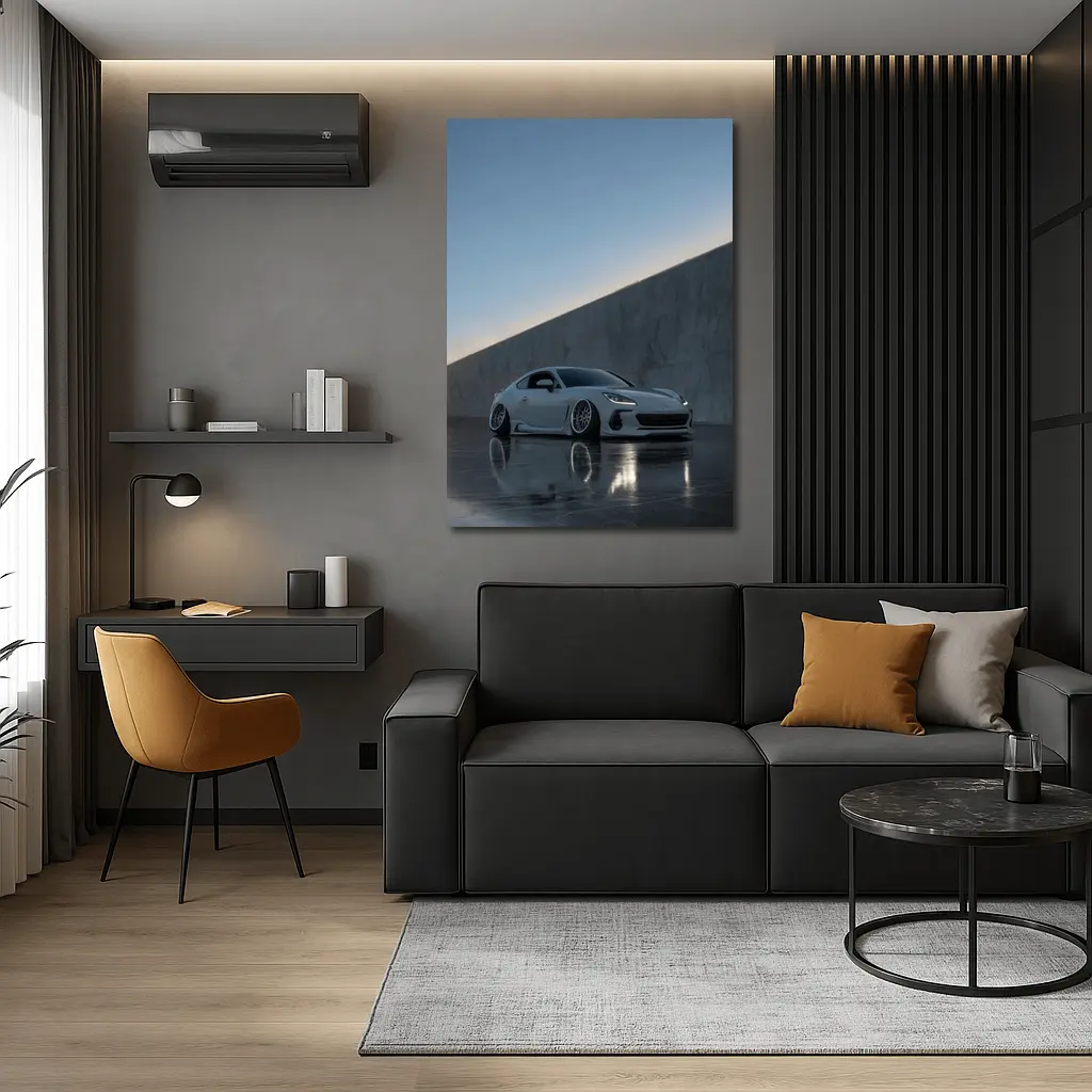Subaru BRZ Slammed White Marble Wall – Wall Art