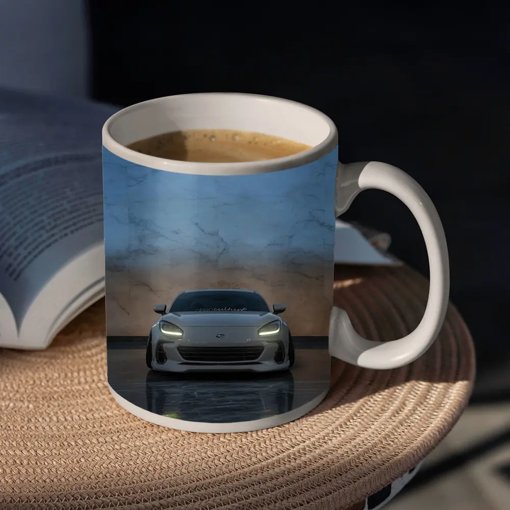 Subaru BRZ Front View Marble Background – Mugs