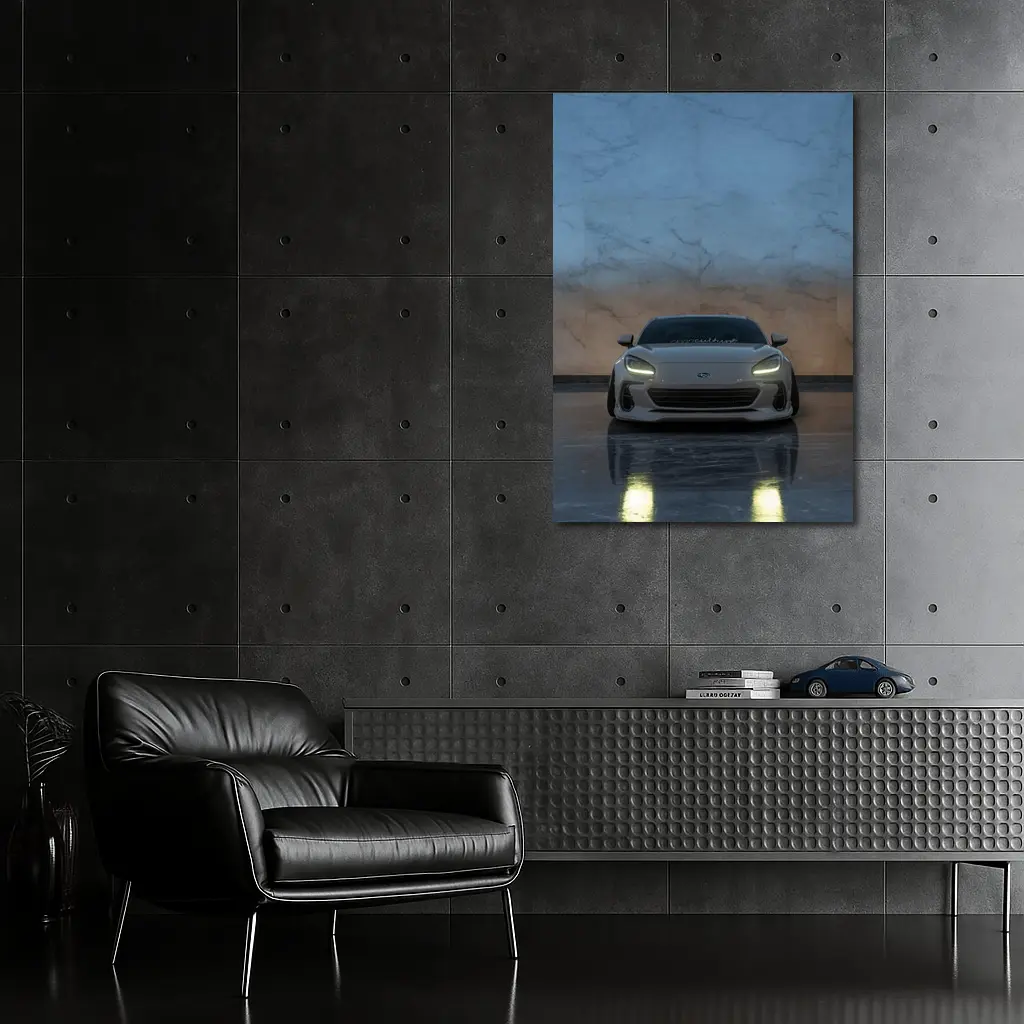 Subaru BRZ Front View Marble Background – Wall Art