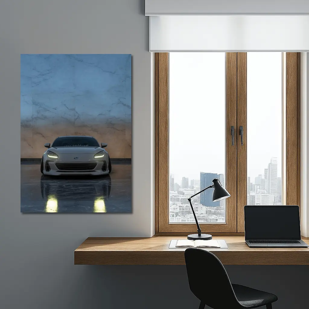 Subaru BRZ Front View Marble Background – Wall Art