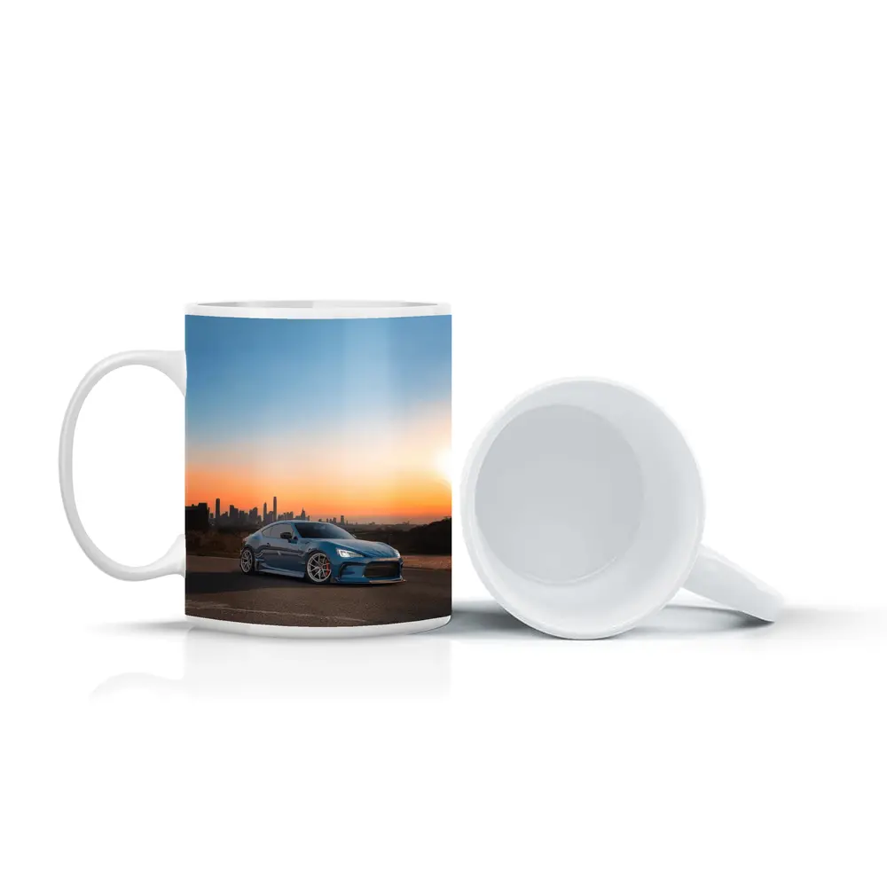 Subaru BRZ Blue Stance City Sunset – Mugs
