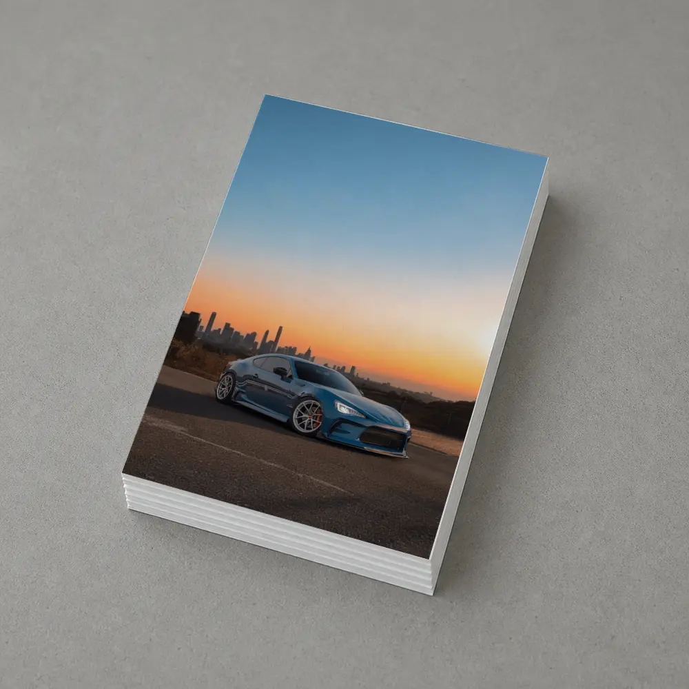 Subaru BRZ Blue Stance City Sunset – Postcards