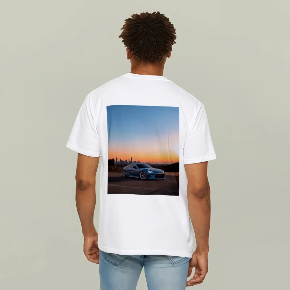 Subaru BRZ Blue Stance City Sunset – T-Shirts