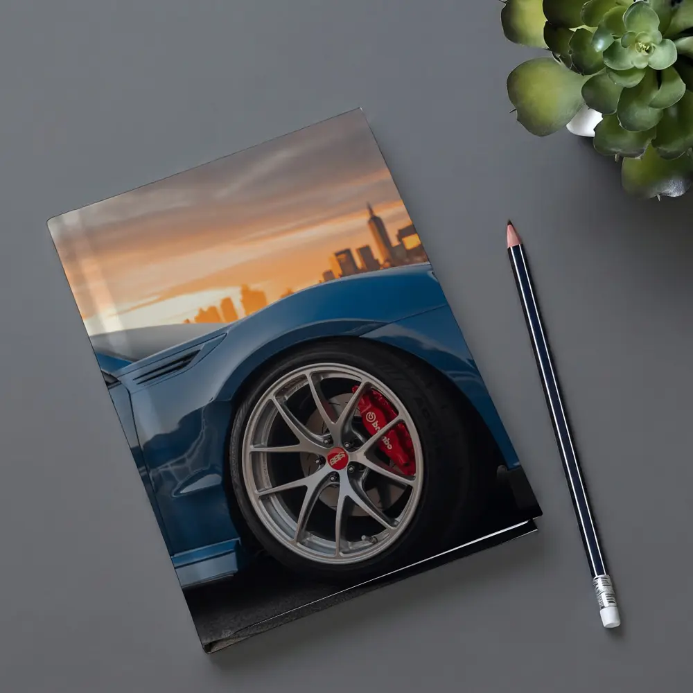Subaru BRZ Blue City Sunset Skyline – Notebooks