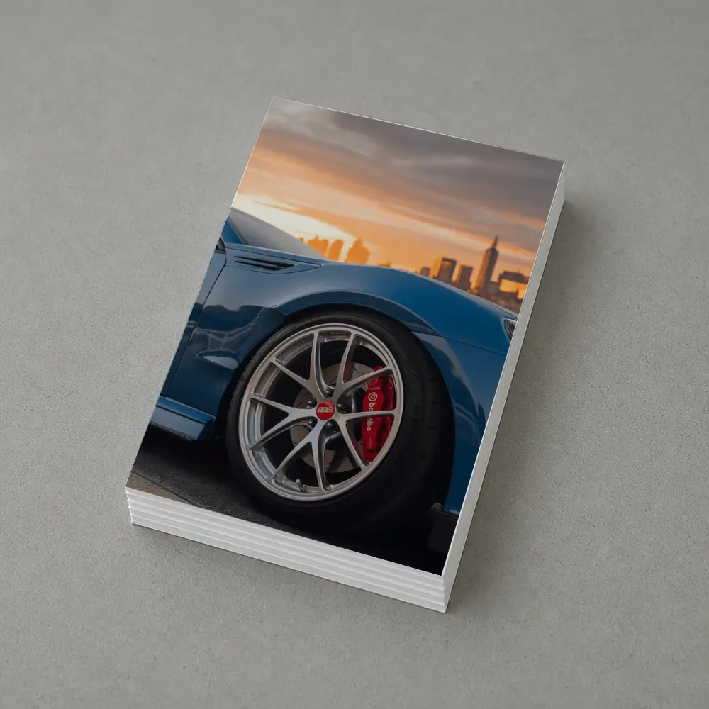 Subaru BRZ Blue City Sunset Skyline – Postcards
