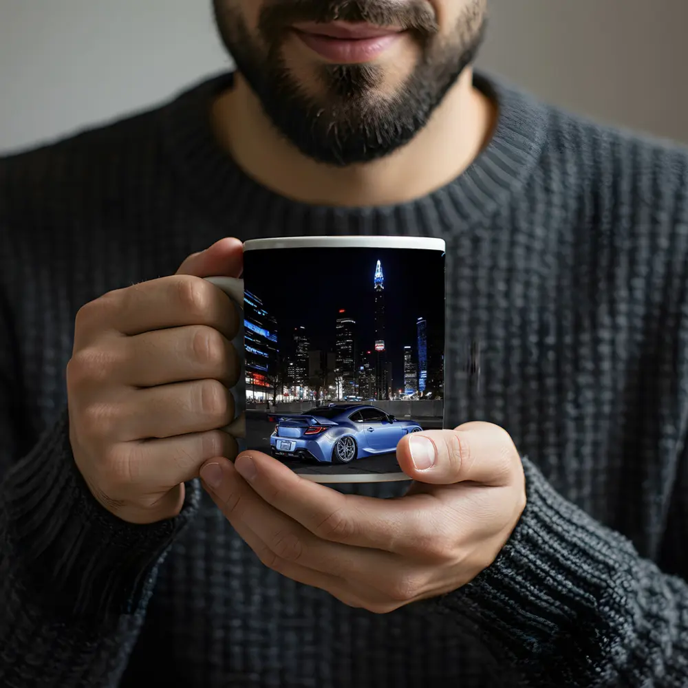 Subaru BRZ Night City Skyline Blue – Mugs