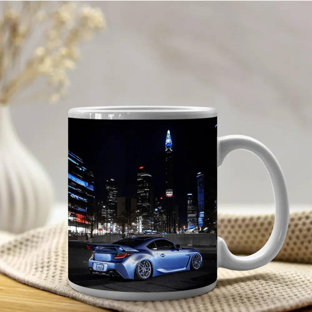 Subaru BRZ Night City Skyline Blue – Mugs