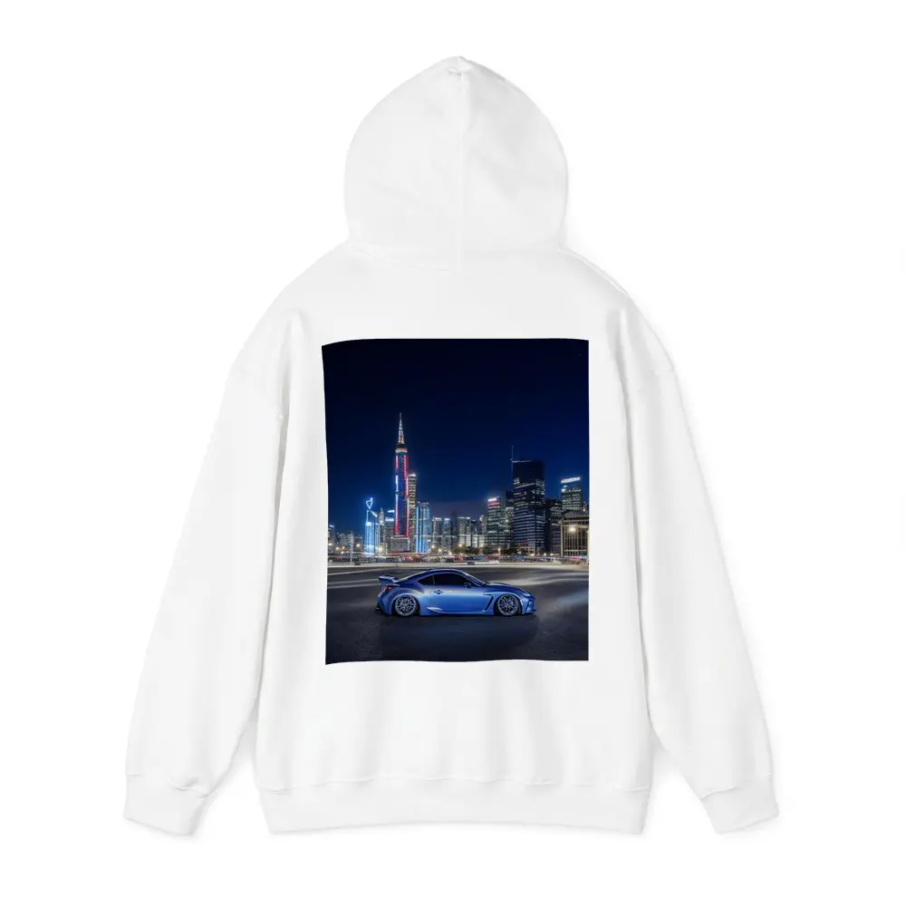 Subaru BRZ Blue Coupe Night City Skyline – Hoodies