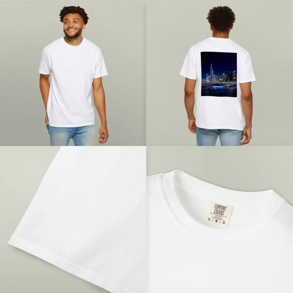 Subaru BRZ Blue Coupe Night City Skyline – T-Shirts