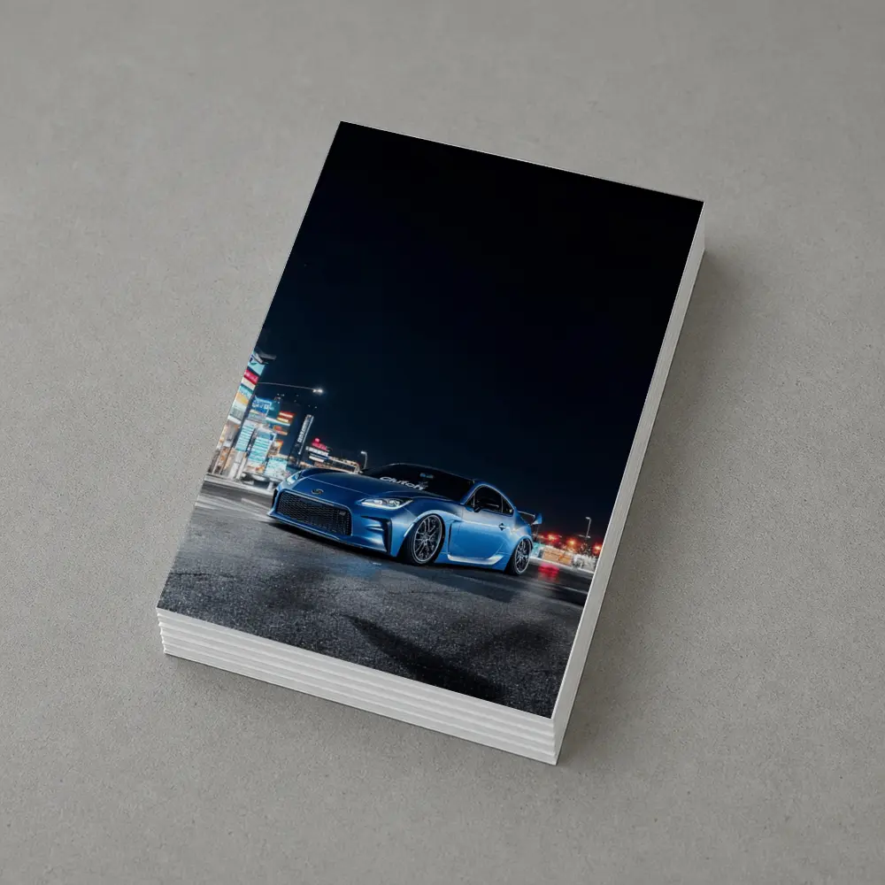 Toyota GT86 Blue Night City Street – Postcards
