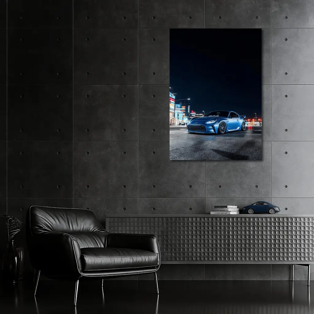 Toyota GT86 Blue Night City Street – Wall Art