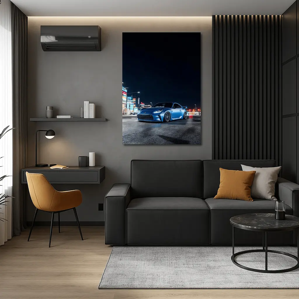Toyota GT86 Blue Night City Street – Wall Art
