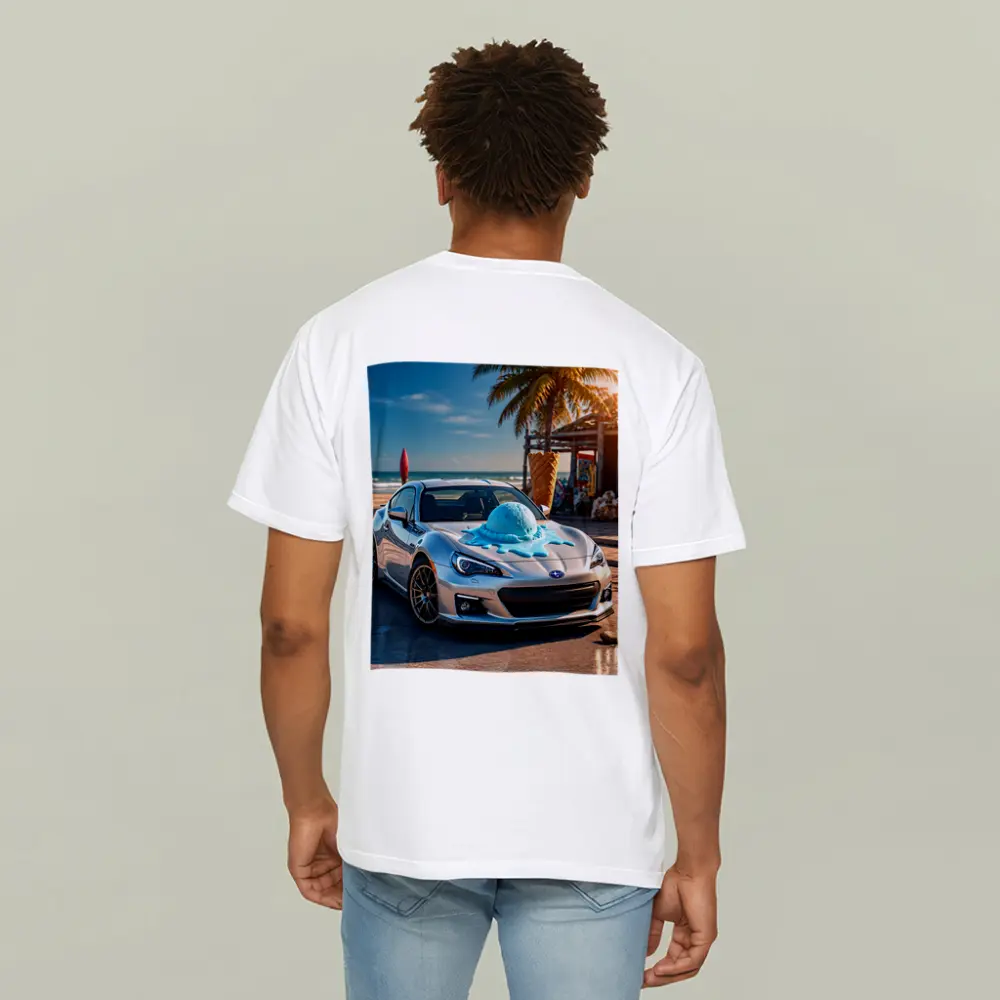 Subaru BRZ Silver Car Beach Ice Cream – T-Shirts