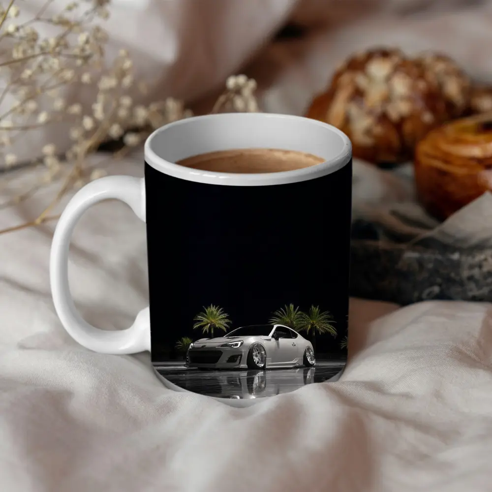 Subaru BRZ Slammed Night Palm Trees – Mugs