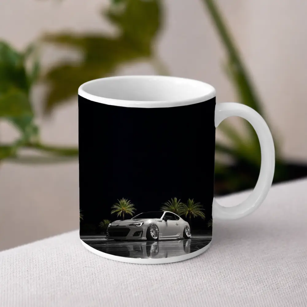 Subaru BRZ Slammed Night Palm Trees – Mugs