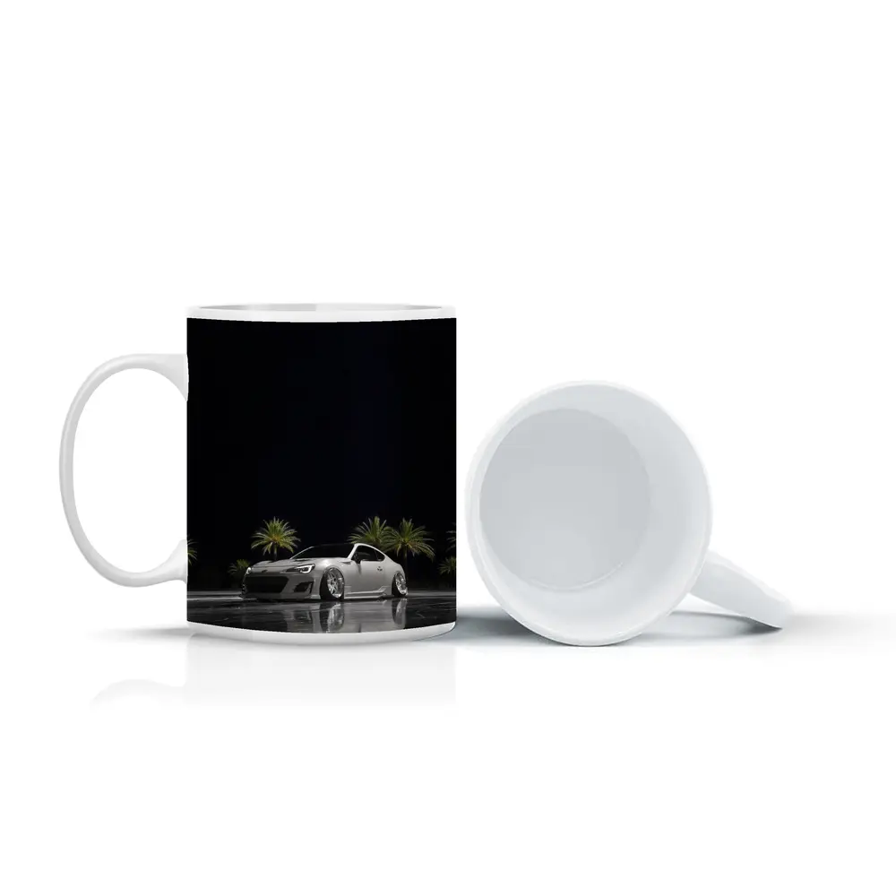 Subaru BRZ Slammed Night Palm Trees – Mugs