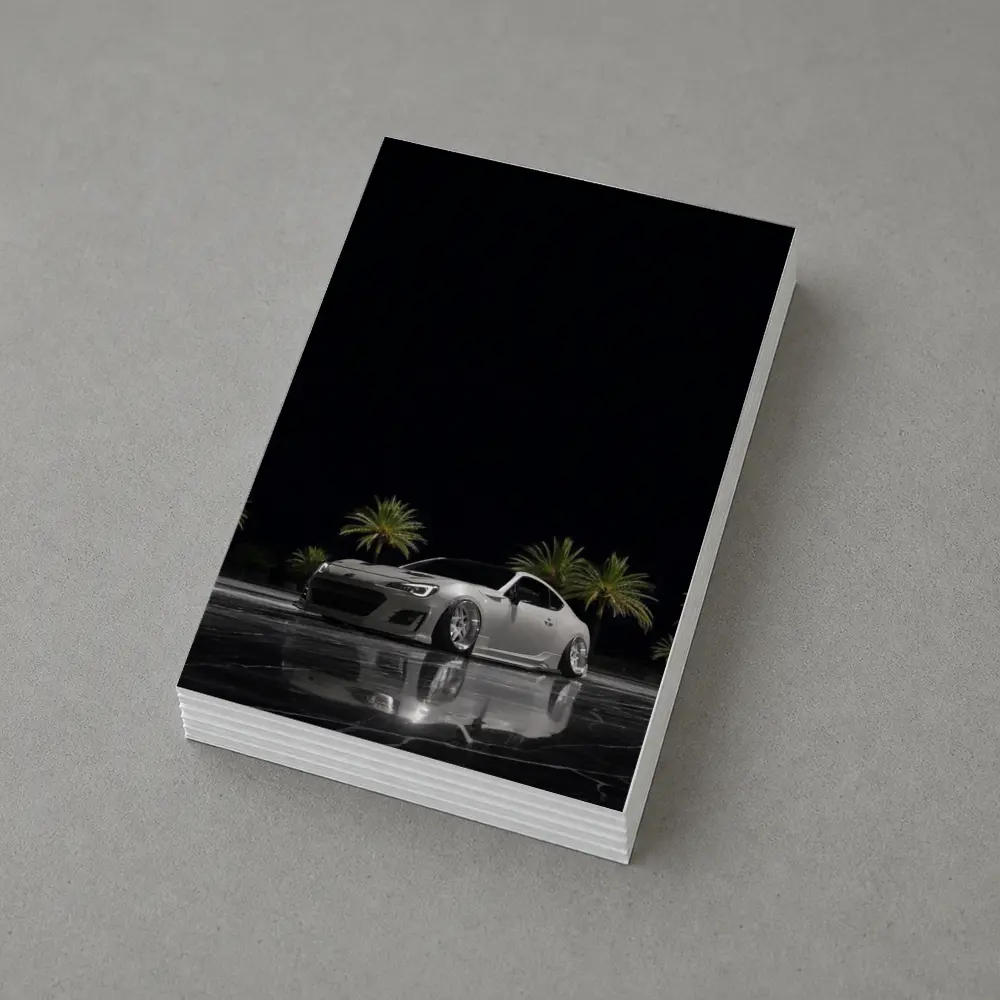 Subaru BRZ Slammed Night Palm Trees – Postcards