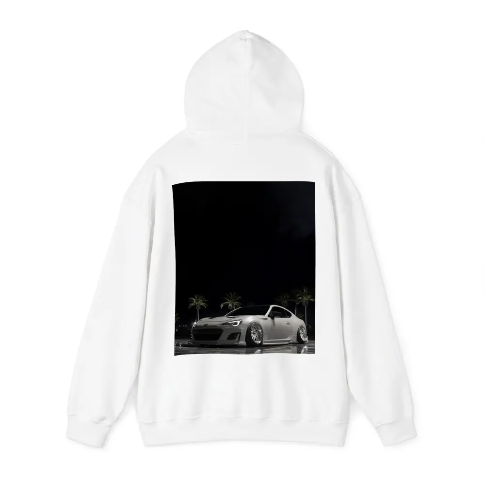 Subaru BRZ Slammed White Night Palm Trees – Hoodies