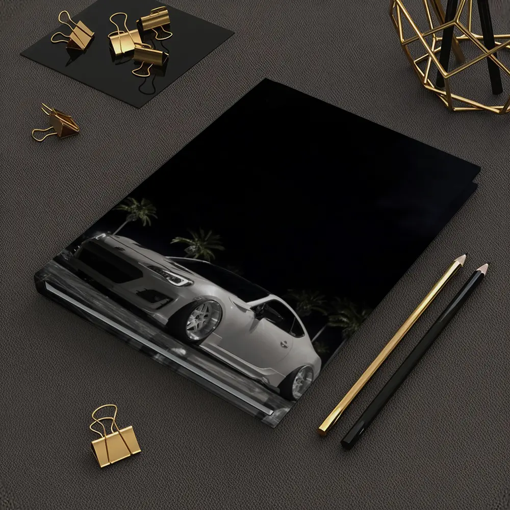 Subaru BRZ Slammed White Night Palm Trees – Notebooks