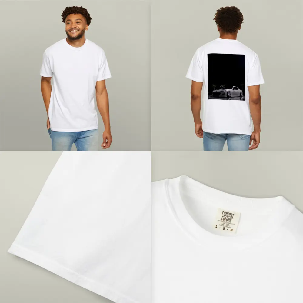 Subaru BRZ Slammed White Night Palm Trees – T-Shirts