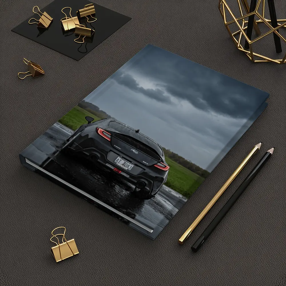 Subaru BRZ Black Wet Road Stormy Sky – Notebooks