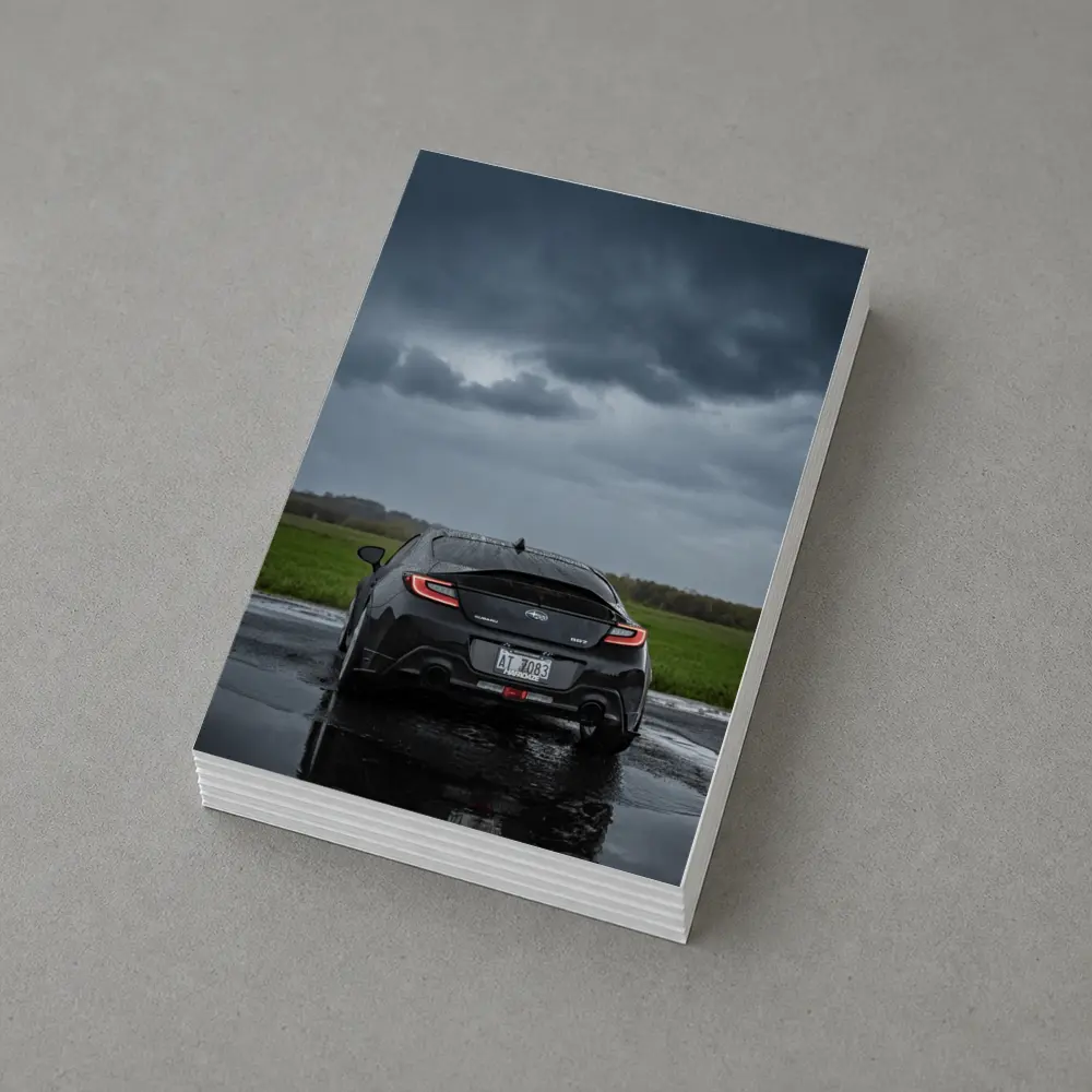 Subaru BRZ Black Wet Road Stormy Sky – Postcards