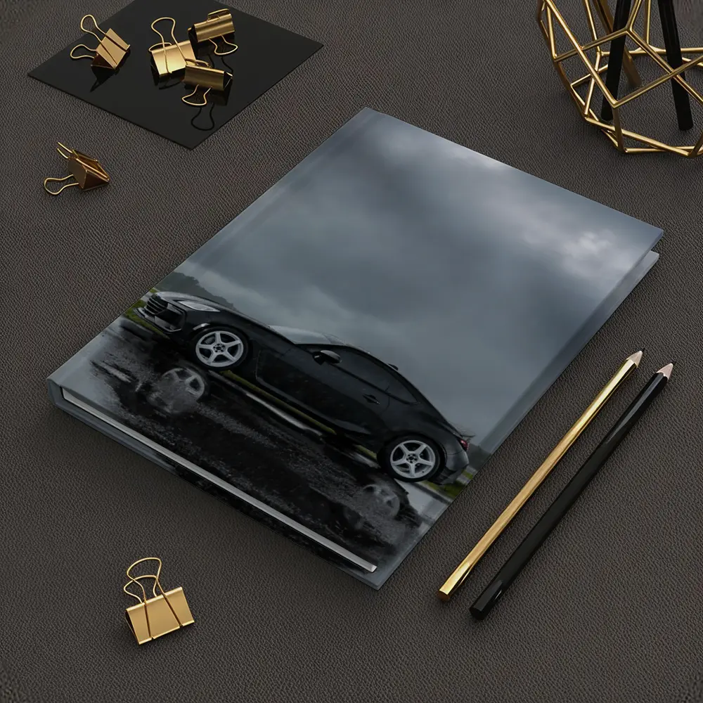 Subaru BRZ Black Wet Tarmac Stormy Sky – Notebooks