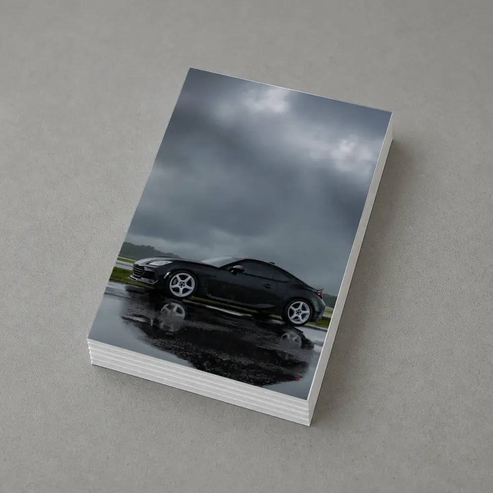 Subaru BRZ Black Wet Tarmac Stormy Sky – Postcards