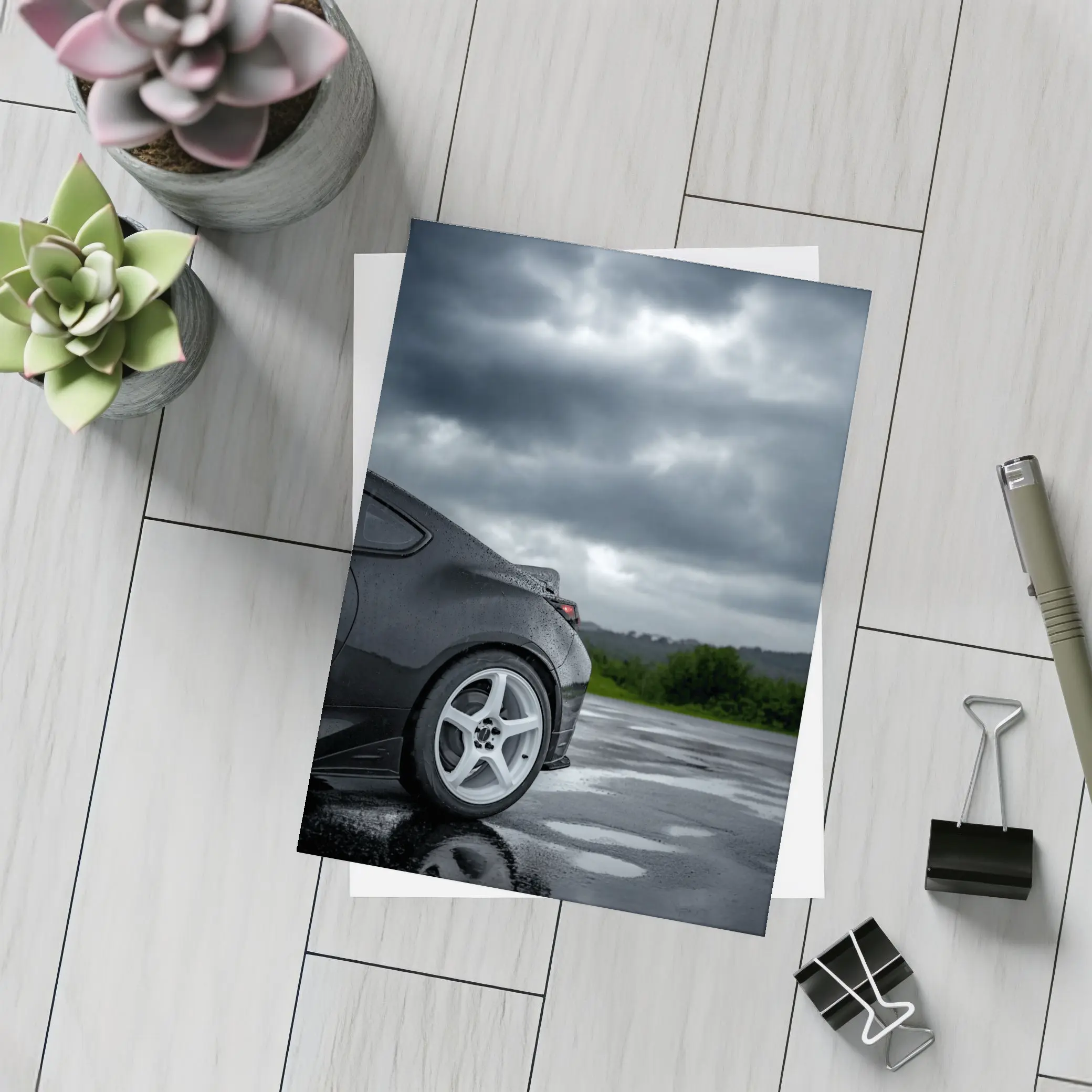 Subaru BRZ Black Wet Rainy Day – Postcards